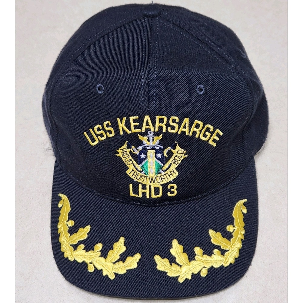 The Corps  USS Kearsage LHD 3 Logo Blue Baseball Cap Hat One Size